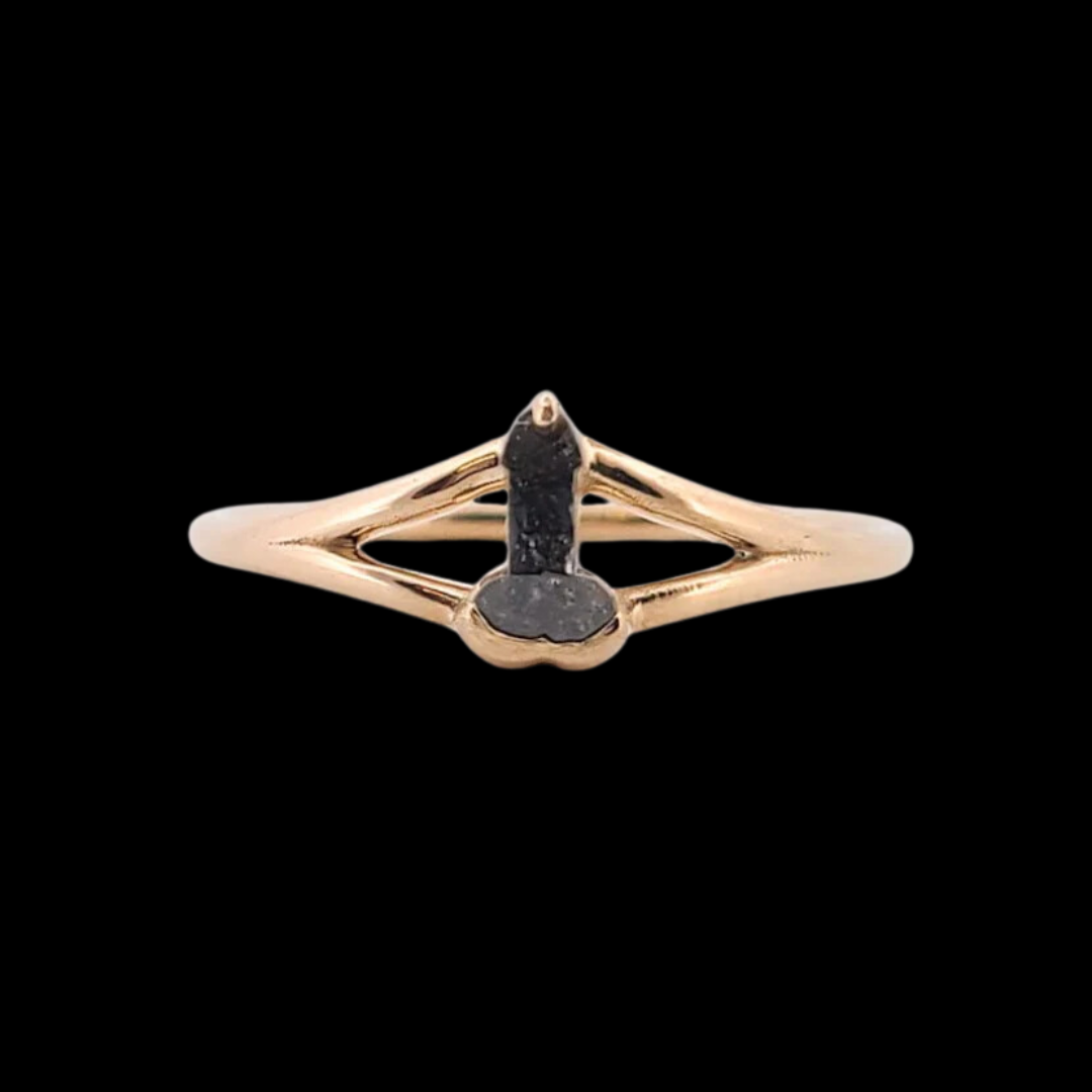 Penis Salt and Pepper Diamond Ring - Gold Options Inchoo Bijoux Penis Salt and Pepper Diamond Ring - Gold Options Inchoo Bijoux