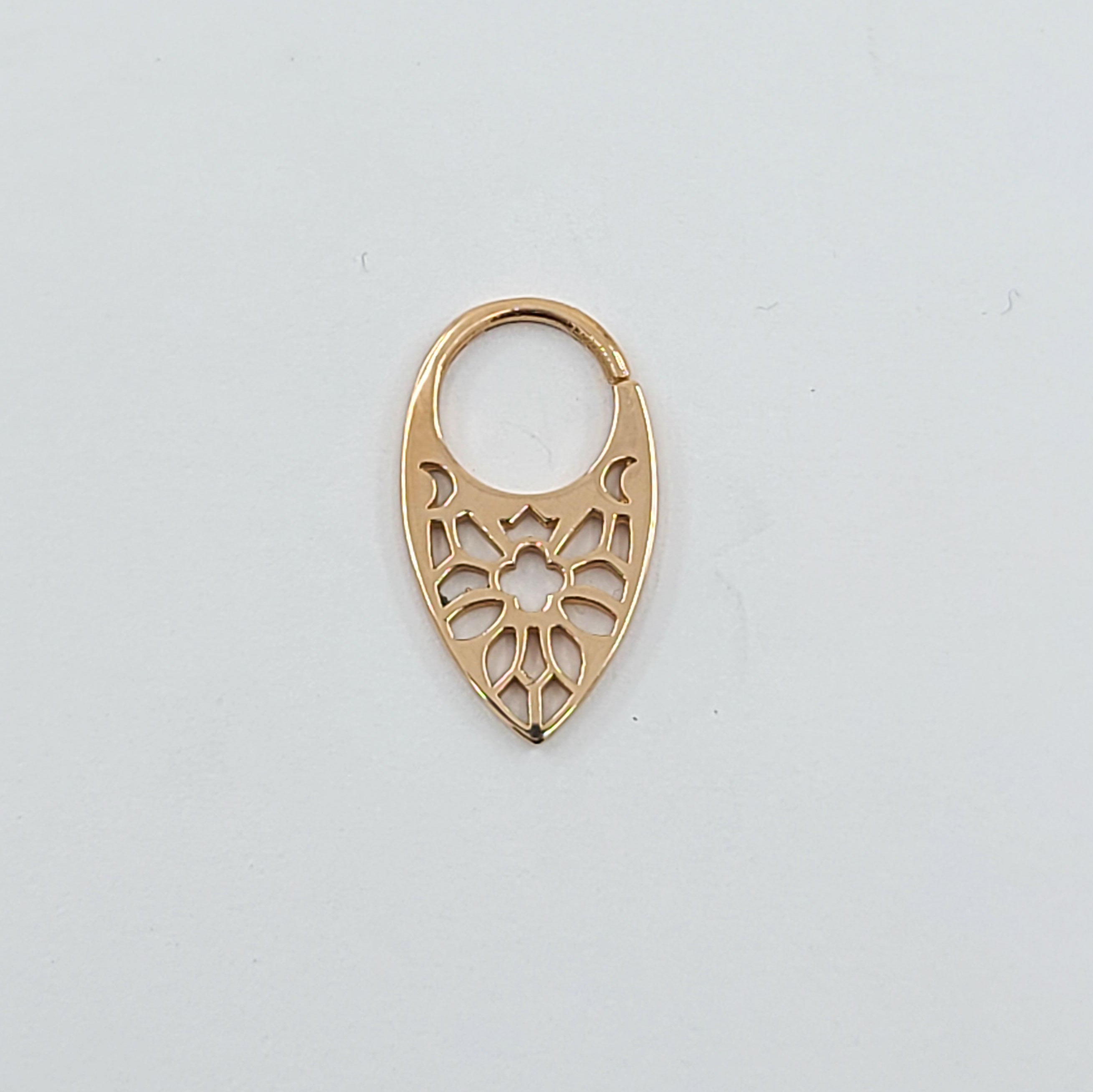 10K 14K Rose Gold Moon Phase Septum, Stained Glass