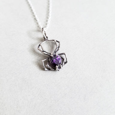 Purple Amethyst Spider Necklace - Inchoo Bijoux