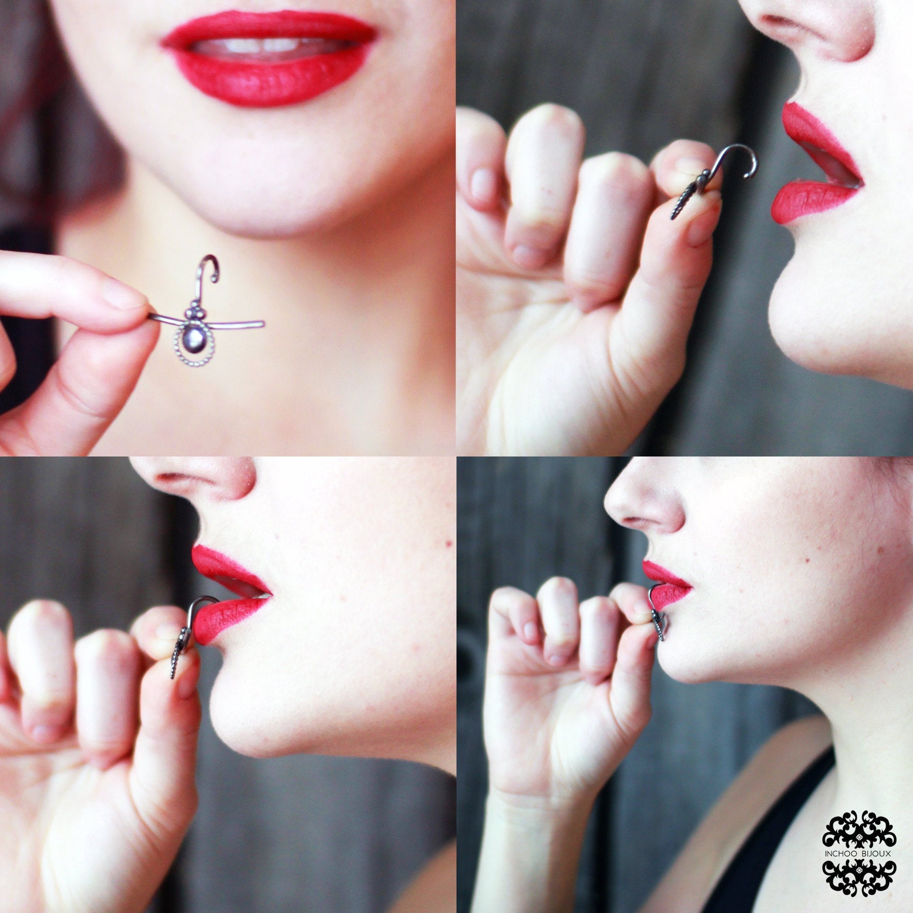 How To Put on our Fake Lip Rings