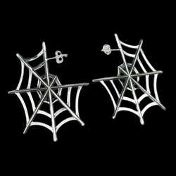 Collection of Boucles d'oreilles créoles argentées Big Spider Web in a gallery layout