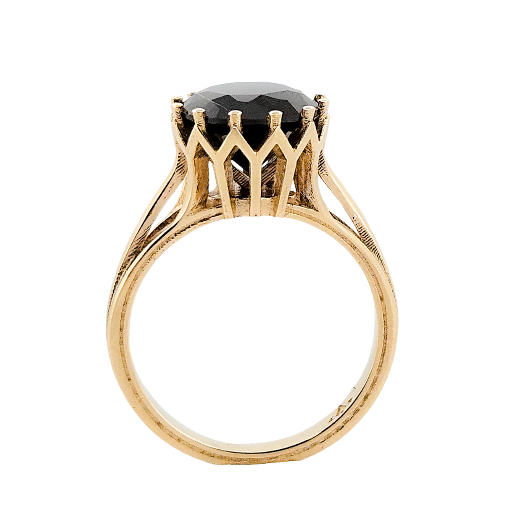 Collection of Veneration - Gold and Black Diamond Ring in a gallery layout