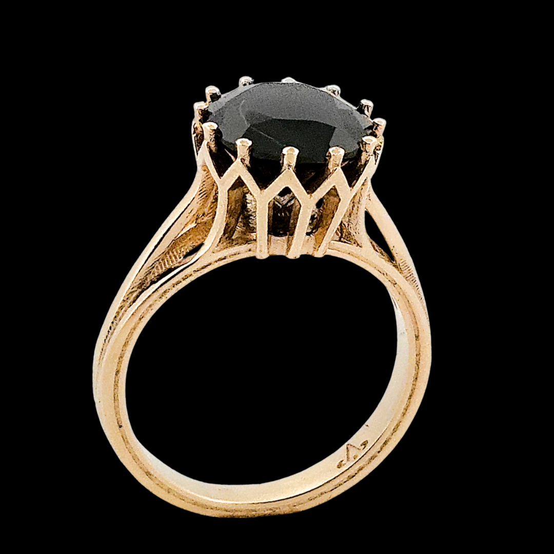 Collection of Veneration - Gold and Black Diamond Ring in a gallery layout