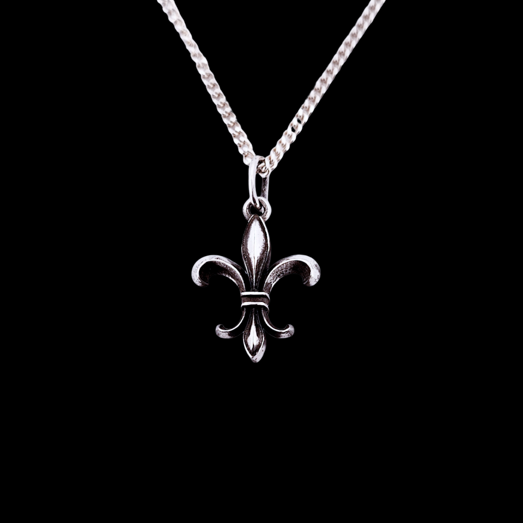 Collection of Fleur de Lys Silver Pendant in a gallery layout