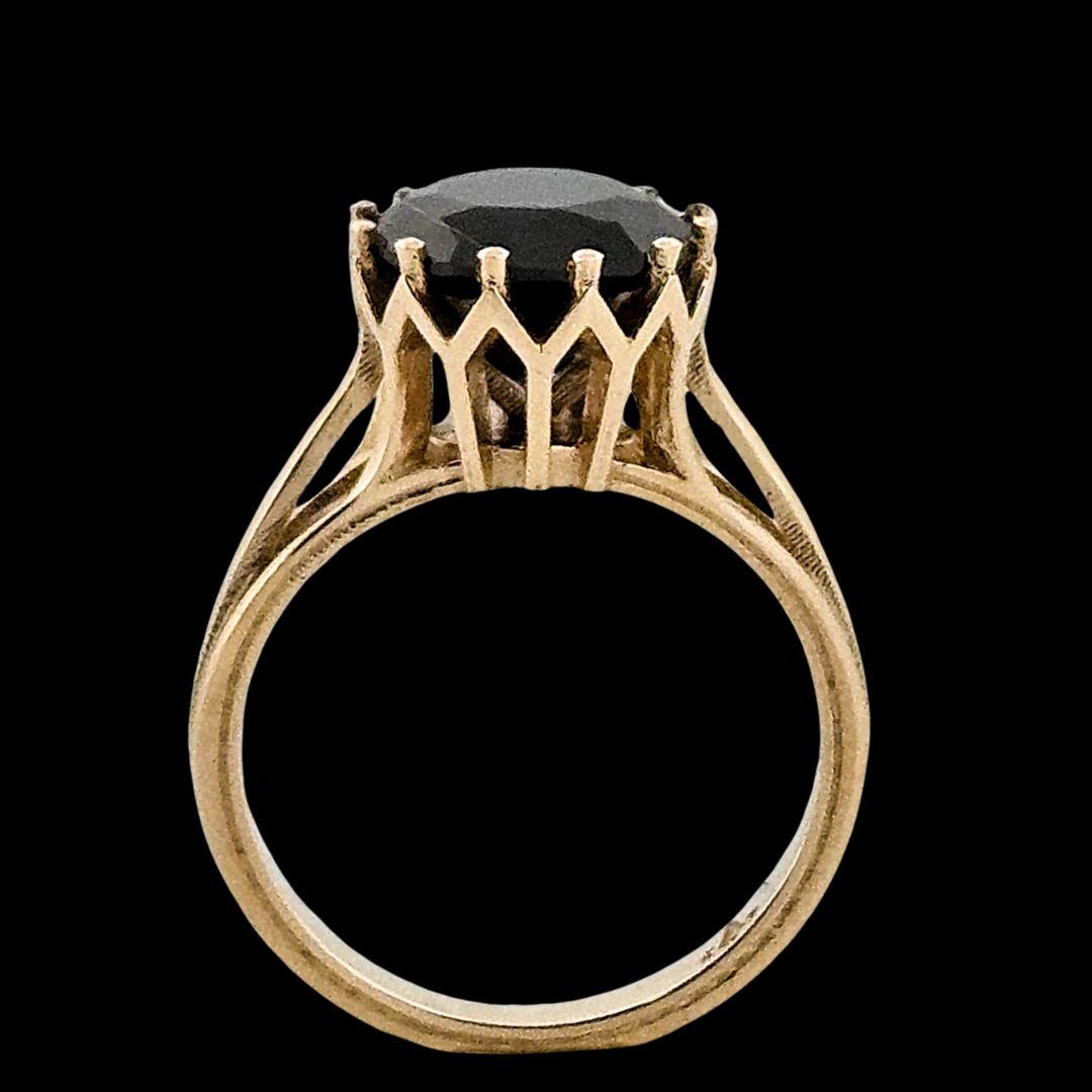 Collection of Veneration - Gold and Black Diamond Ring in a gallery layout