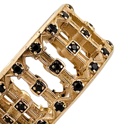 Collection of Pillars - Gold and Black Diamonds Ring in a gallery layout