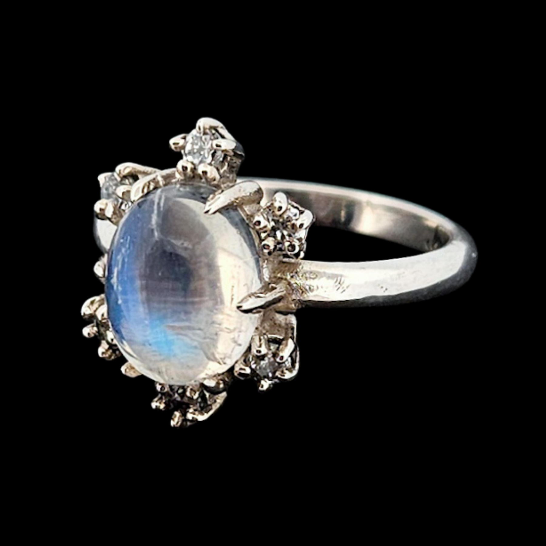 Collection of Celestial Glow Ring - Sterling Silver & Rainbow Moonstone - Inchoo Bijoux in a gallery layout