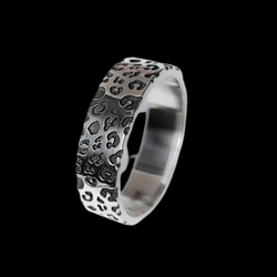 Collection of 6mm Wide Leopard Print Ring Band in a gallery layout