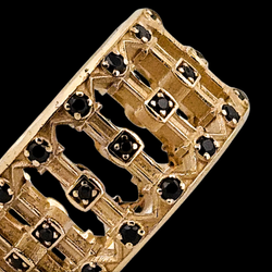 Collection of Pillars - Gold and Black Diamonds Ring in a gallery layout