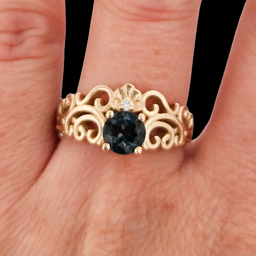 Collection of SheShell Ring - London Blue Topaz, Diamond and Gold - Inchoo Bijoux in a gallery layout