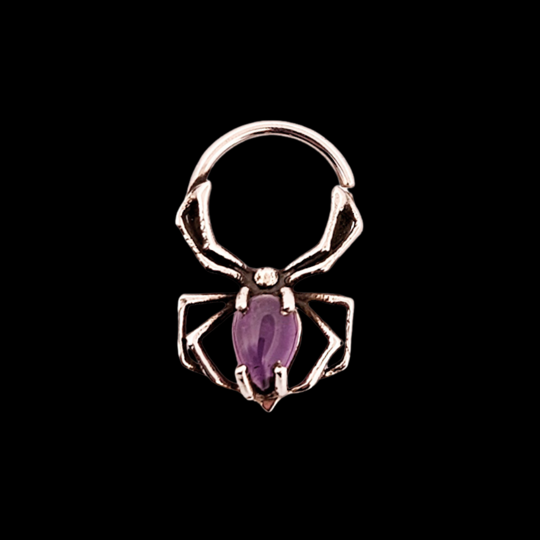Collection of Purple Amethyst Spider Septum Ring - Inchoo Bijoux in a gallery layout