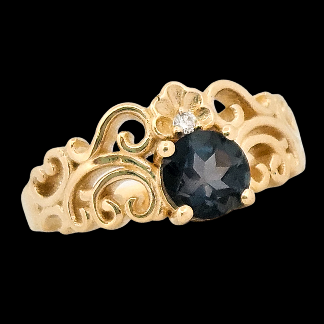 Collection of SheShell Ring - London Blue Topaz, Diamond and Gold - Inchoo Bijoux in a gallery layout