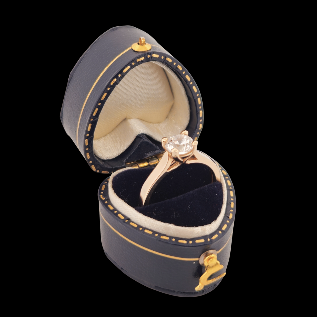 Collection of Vintage Style Engagement Ring Heart Box - Red or Blue in a gallery layout