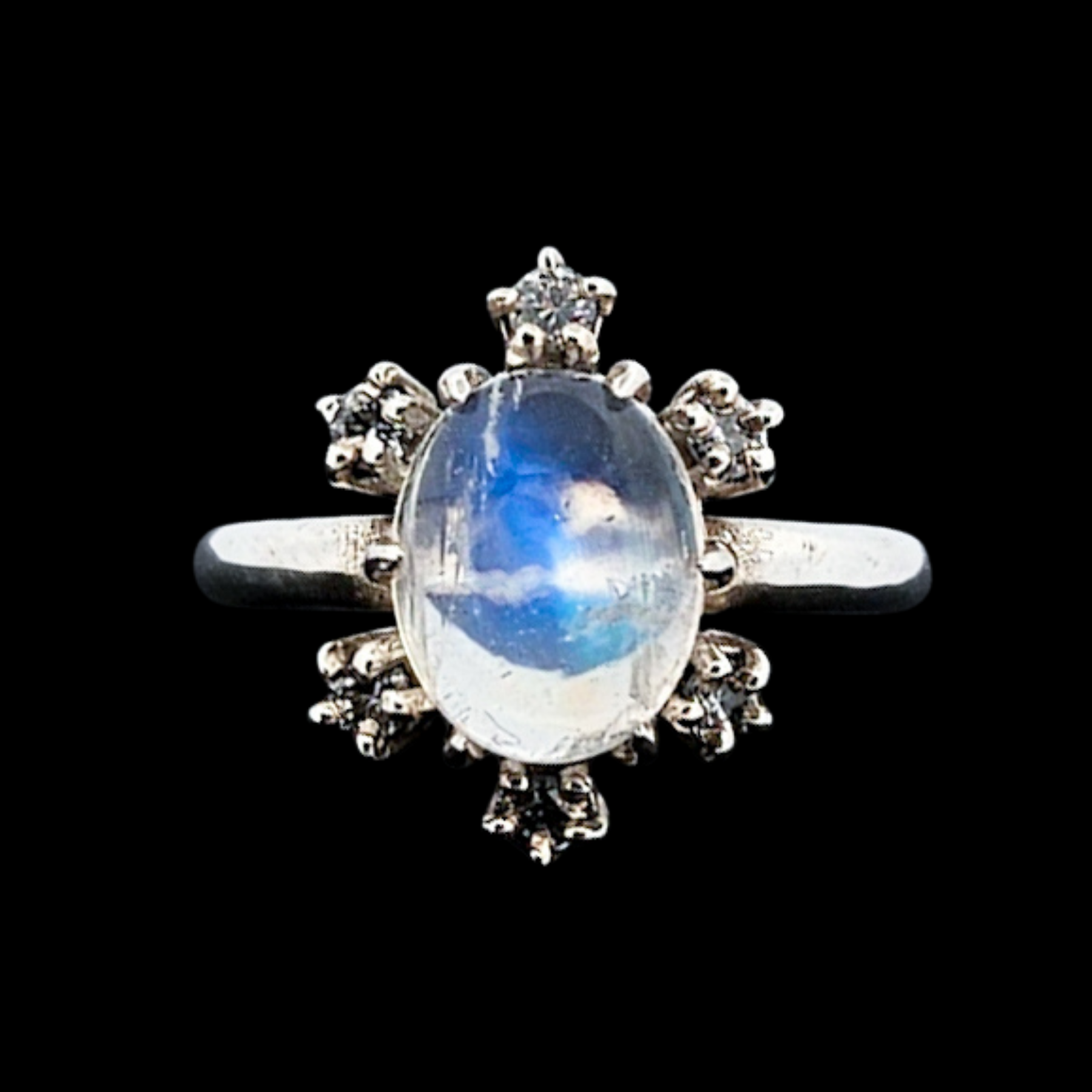 Collection of Celestial Glow Ring - Sterling Silver & Rainbow Moonstone - Inchoo Bijoux in a gallery layout