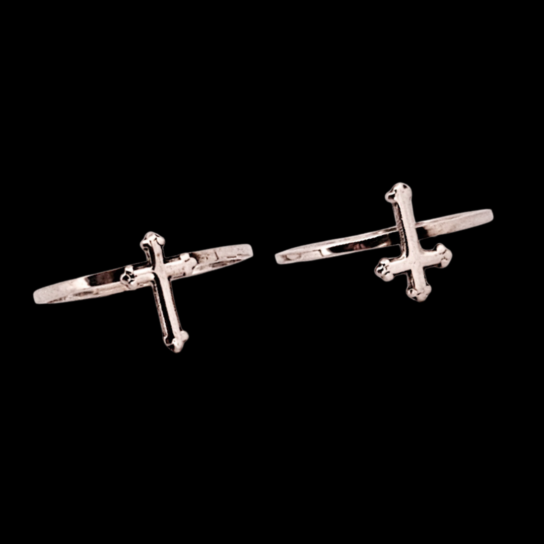 Collection of Tiny Trefoil Cross Ring Sterling Silver in a gallery layout