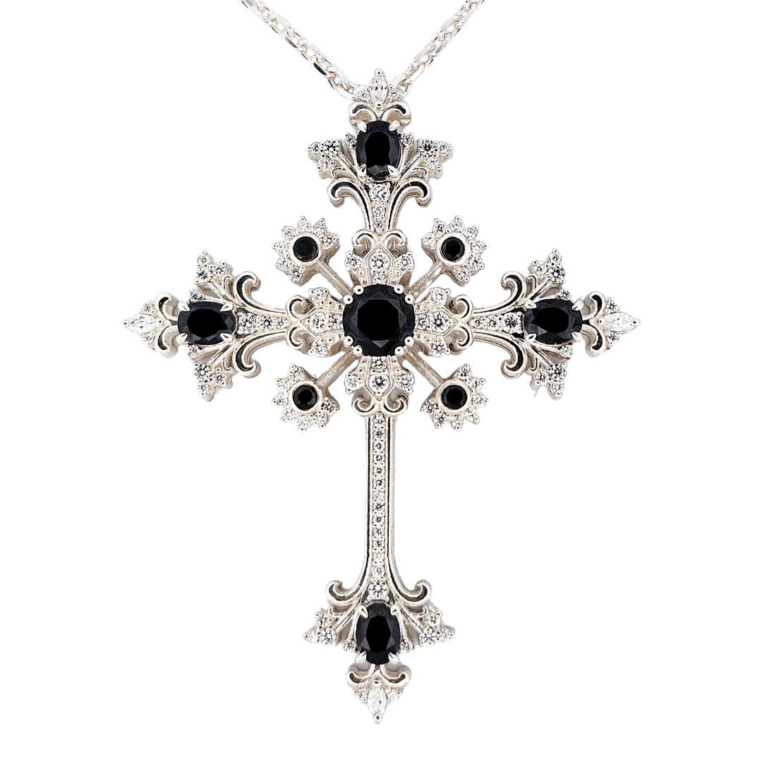 Collection of Divine Martyr Big Cross Necklace Sterling Silver in a gallery layout