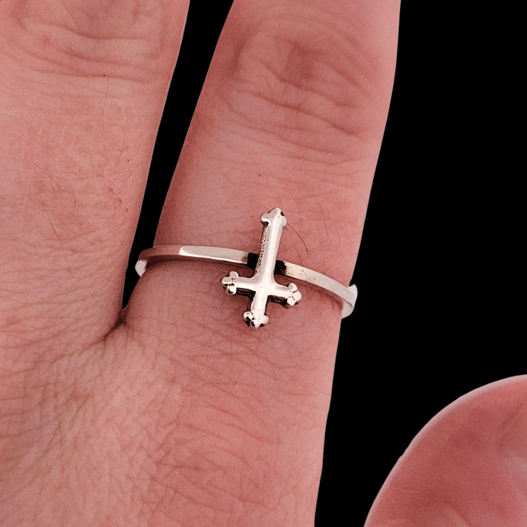 Collection of Tiny Trefoil Cross Ring Sterling Silver in a gallery layout