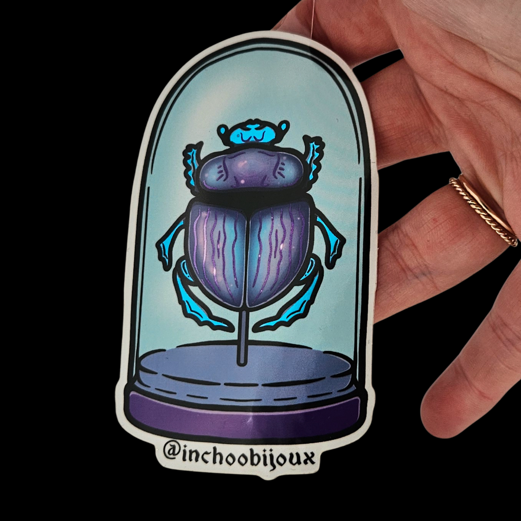 Collection of Glass Dome Beetle Sticker - Inchoo Bijoux in a gallery layout