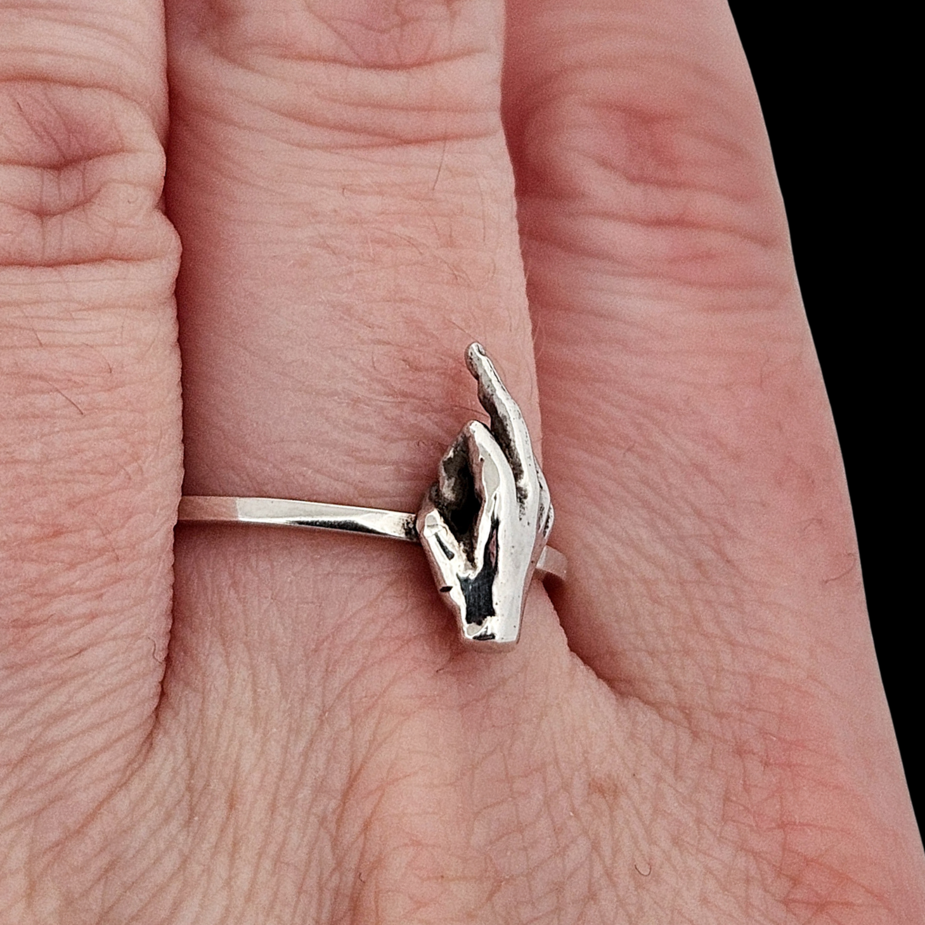 Collection of Fuck You Ring Middle Finger Sterling Silver - Inchoo Bijoux in a gallery layout
