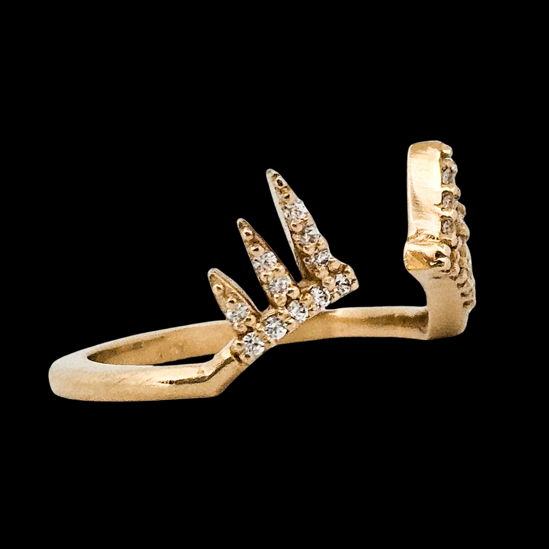 Collection of The Aura Stackable Ring - Solid Gold and Diamonds in a gallery layout