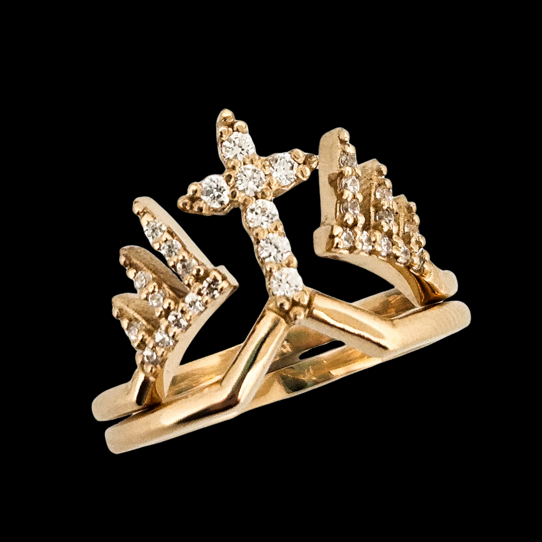 Collection of Mont-Royal Ring - Gold and Diamonds Engagement Ring in a gallery layout