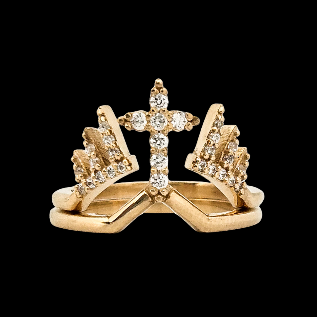 Collection of The Aura Stackable Ring - Solid Gold and Diamonds in a gallery layout