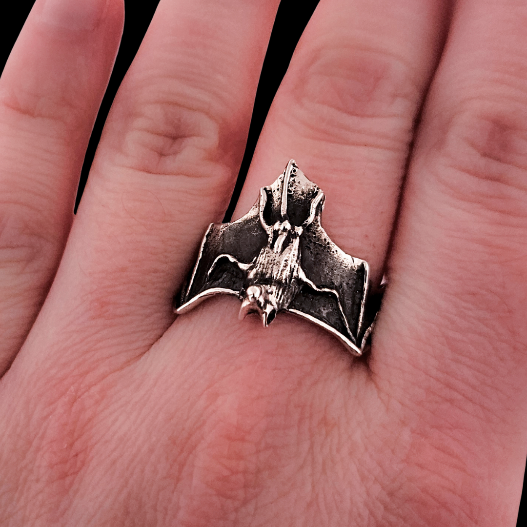 Collection of Fortuna Noctis Phallus Bat Ring Sterling Silver - Inchoo Bijoux in a gallery layout