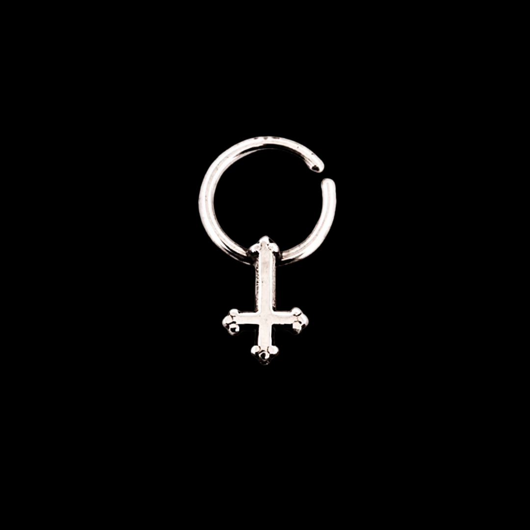 Collection of Tiny Inverted Trefoil Cross Septum Piercing Sterling Silver in a gallery layout