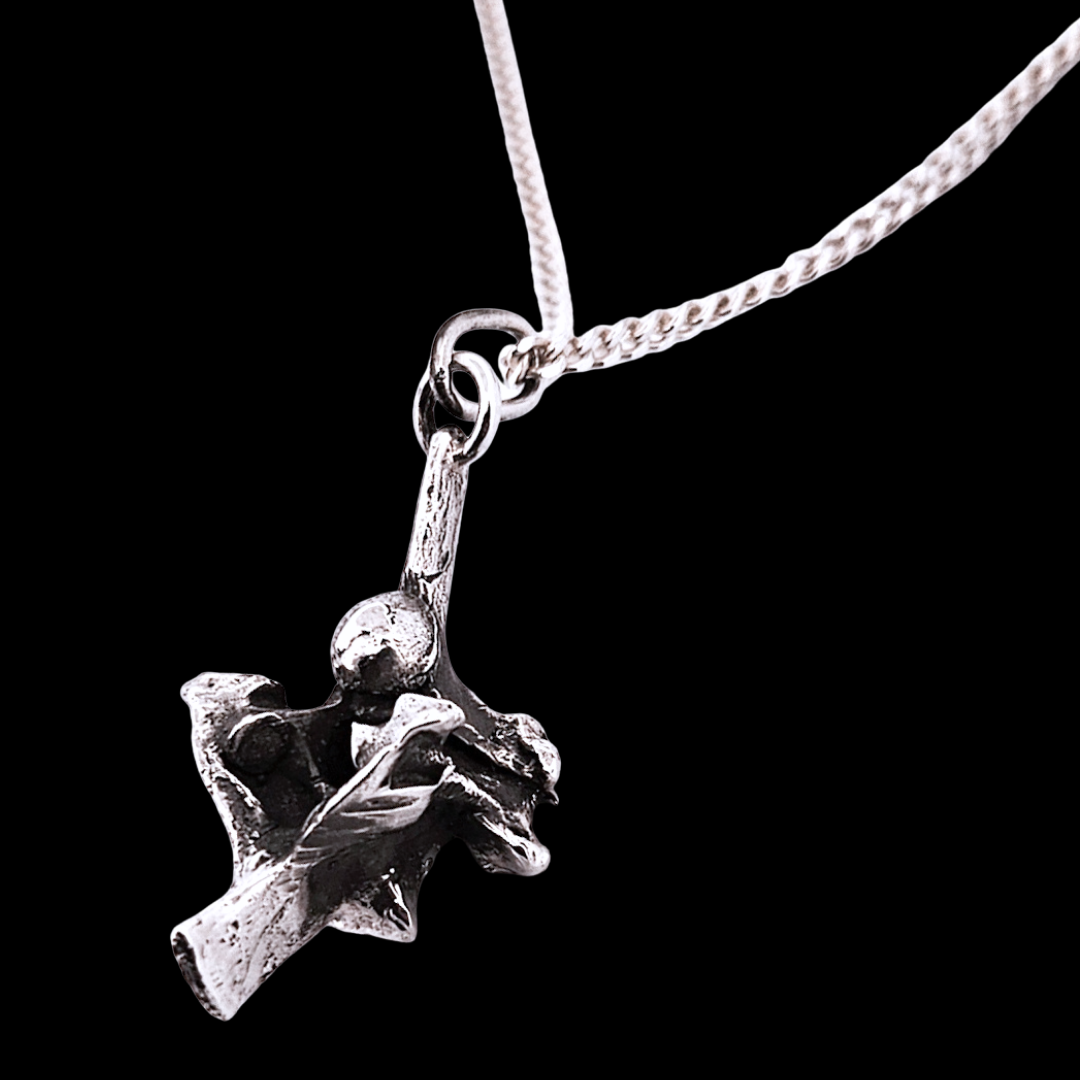 Collection of Vertebrae Pendant Elongated Sterling Silver in a gallery layout