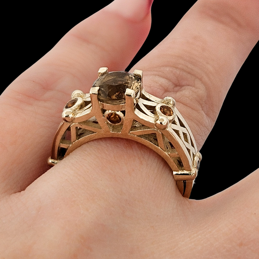 Collection of Victoria - Gold and Citrine Ring in a gallery layout