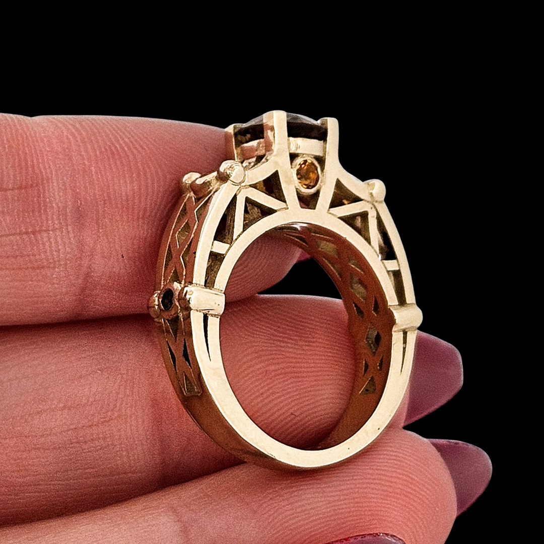 Collection of Victoria - Gold and Citrine Ring in a gallery layout