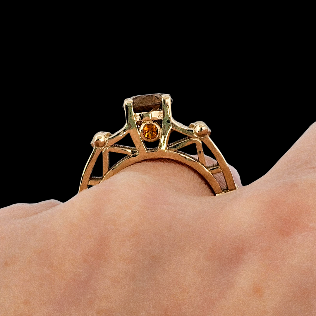 Collection of Victoria - Gold and Citrine Ring in a gallery layout