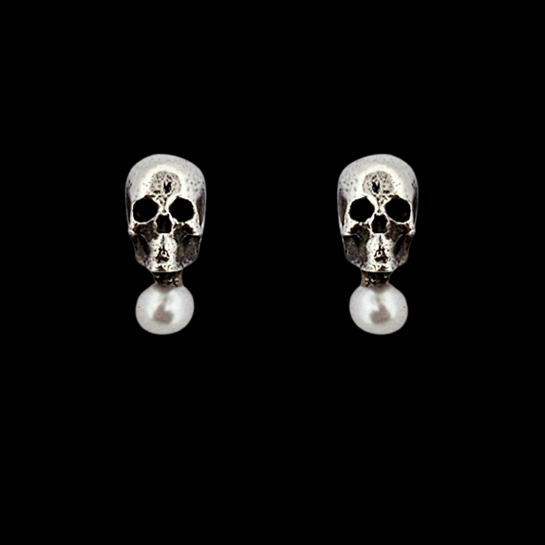 Collection of Tiny Pearl Skull Earrings - Inchoo Bijoux in a gallery layout