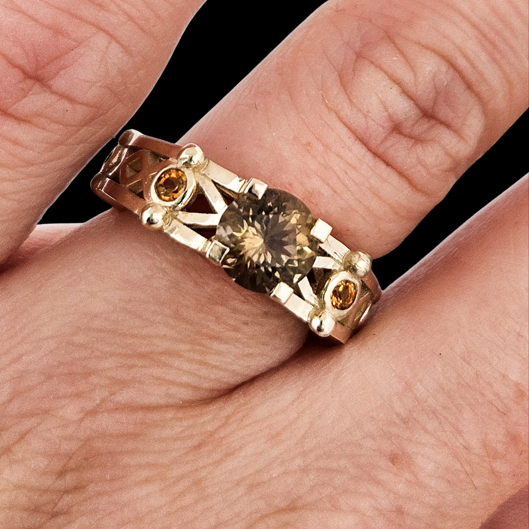 Collection of Victoria - Gold and Citrine Ring in a gallery layout