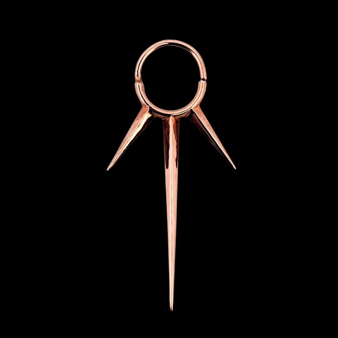 Collection of Long Spike Septum Piercing - Gold Options in a gallery layout