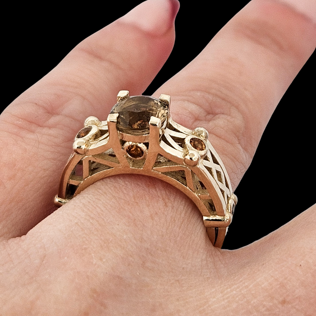Collection of Victoria - Gold and Citrine Ring in a gallery layout