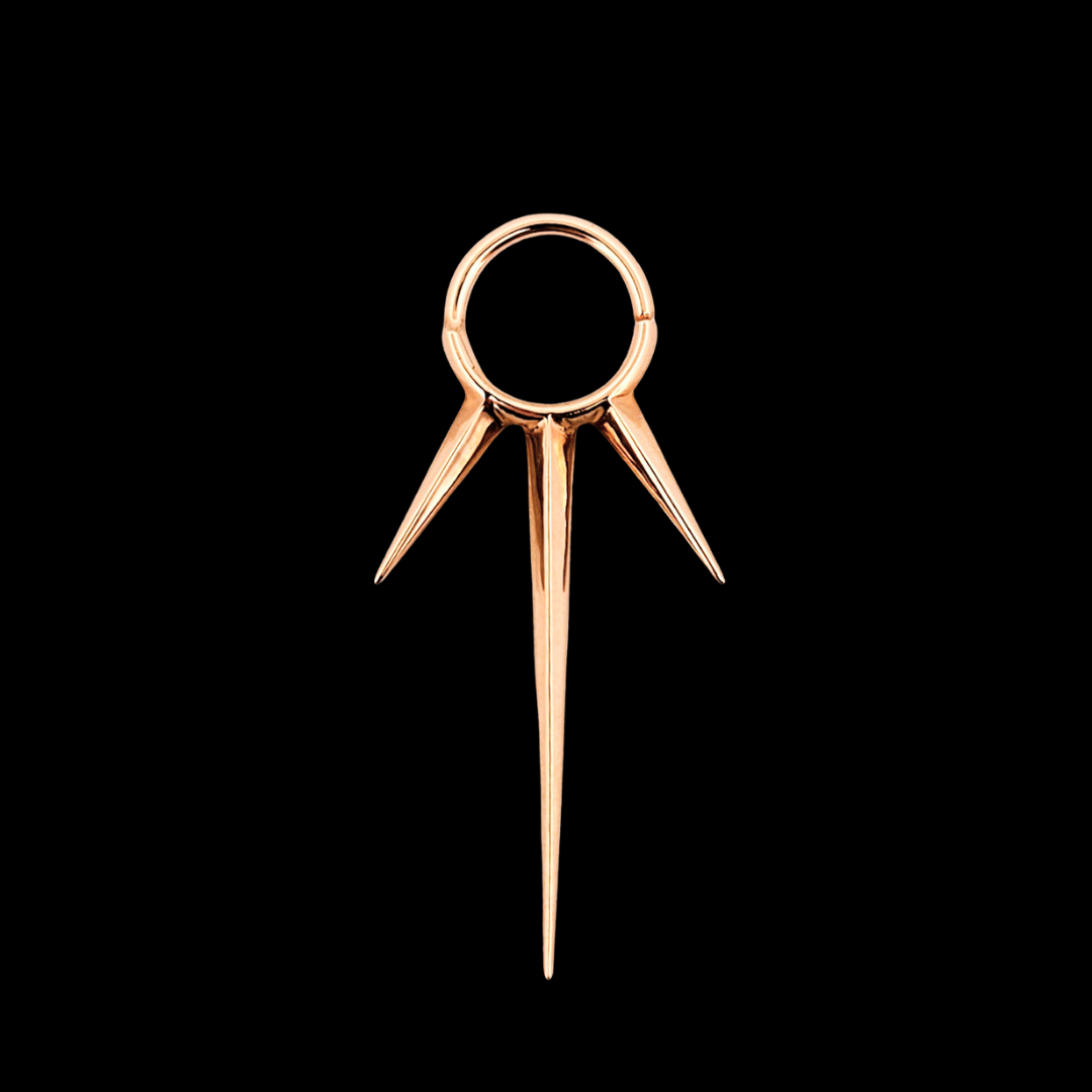 Collection of Long Spike Septum Piercing - Gold Options in a gallery layout