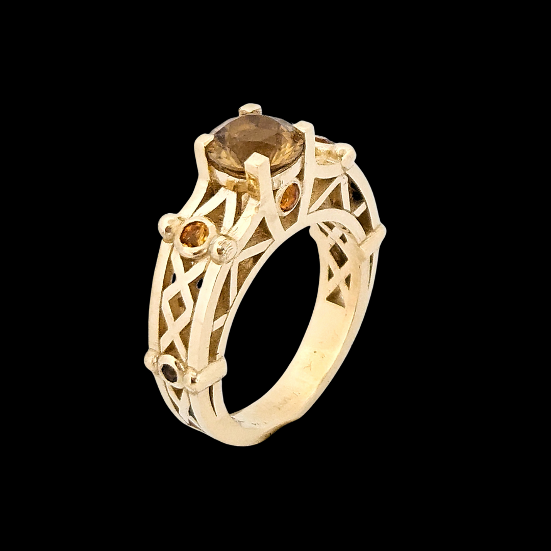Collection of Victoria - Gold and Citrine Ring in a gallery layout
