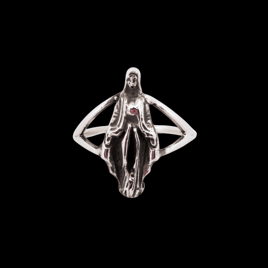 Collection of Vulva Virgin Mary Mother Ring Sterling Silver in a gallery layout