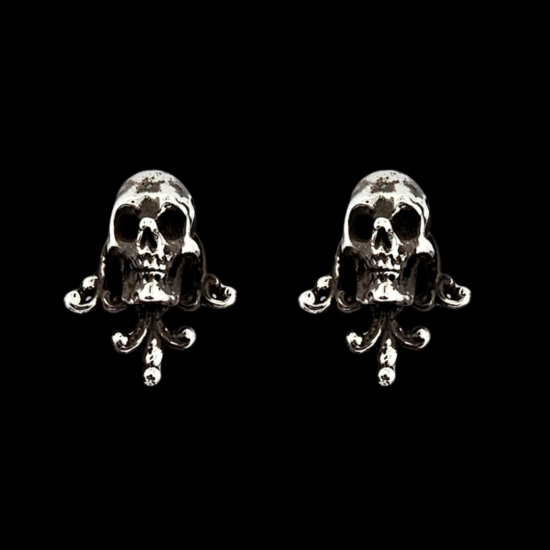 Collection of Unisex Victorian Skull and Lace Earrings - Inchoo Bijoux in a gallery layout