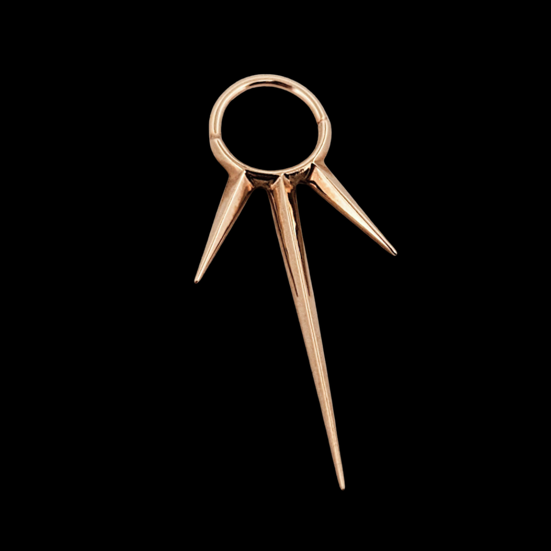 Collection of Long Spike Septum Piercing - Gold Options in a gallery layout