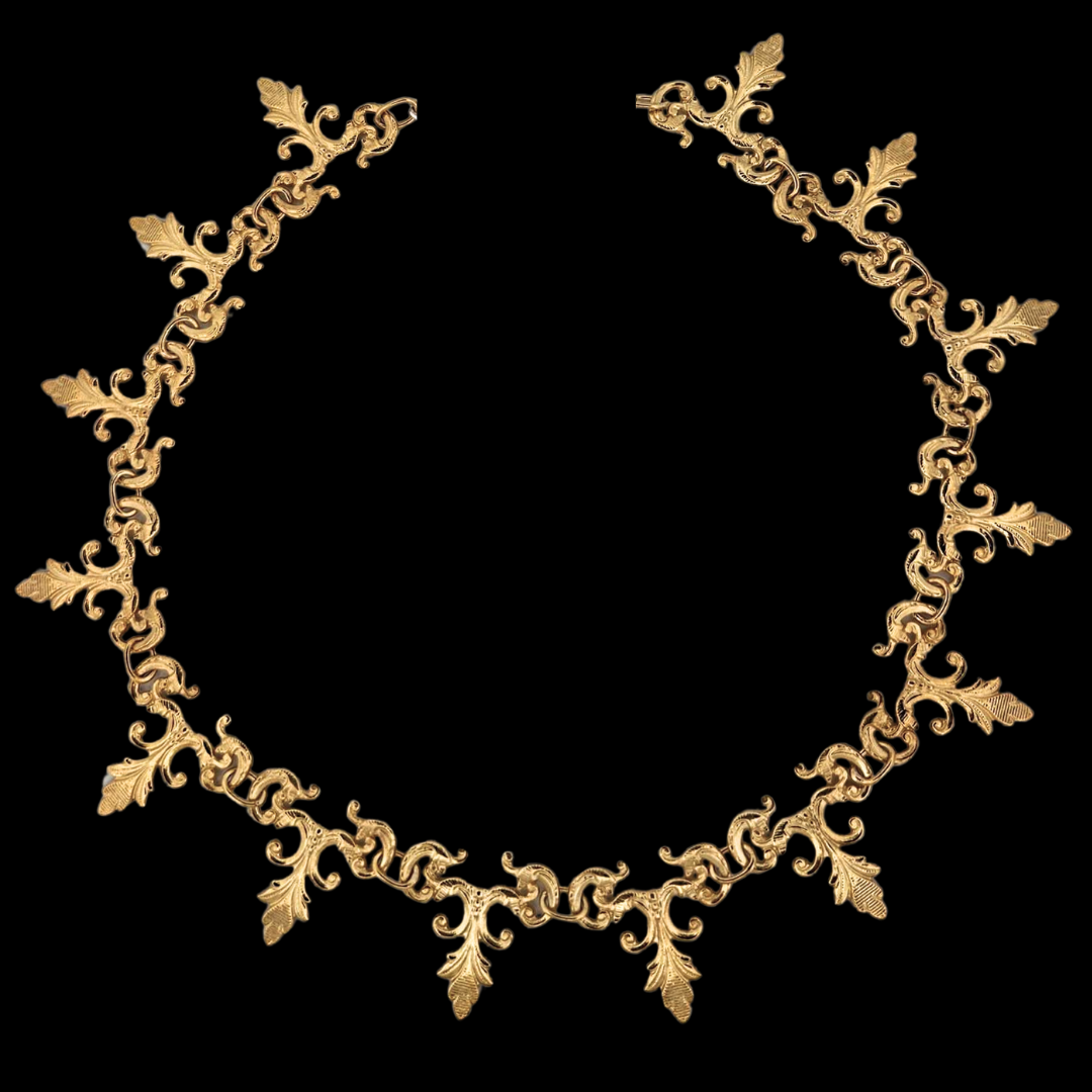 Collection of Vamp Lace Choker Necklace - Gold in a gallery layout
