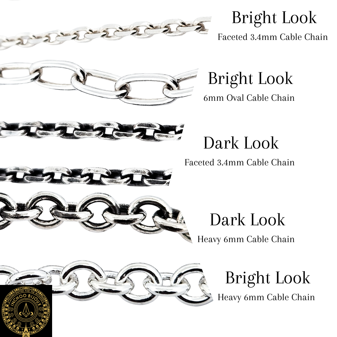 Collection of Heavy 6mm Cable Bracelet in Sterling Silver Chain in a gallery layout