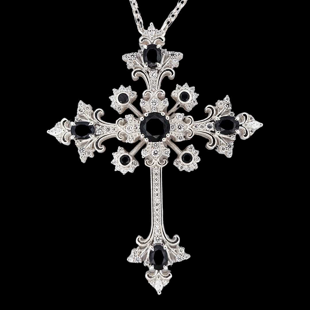 Collection of Divine Martyr Big Cross Necklace Sterling Silver in a gallery layout