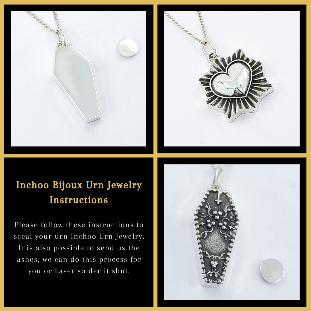 Collection of Silver Coffin Urn Necklace in a gallery layout