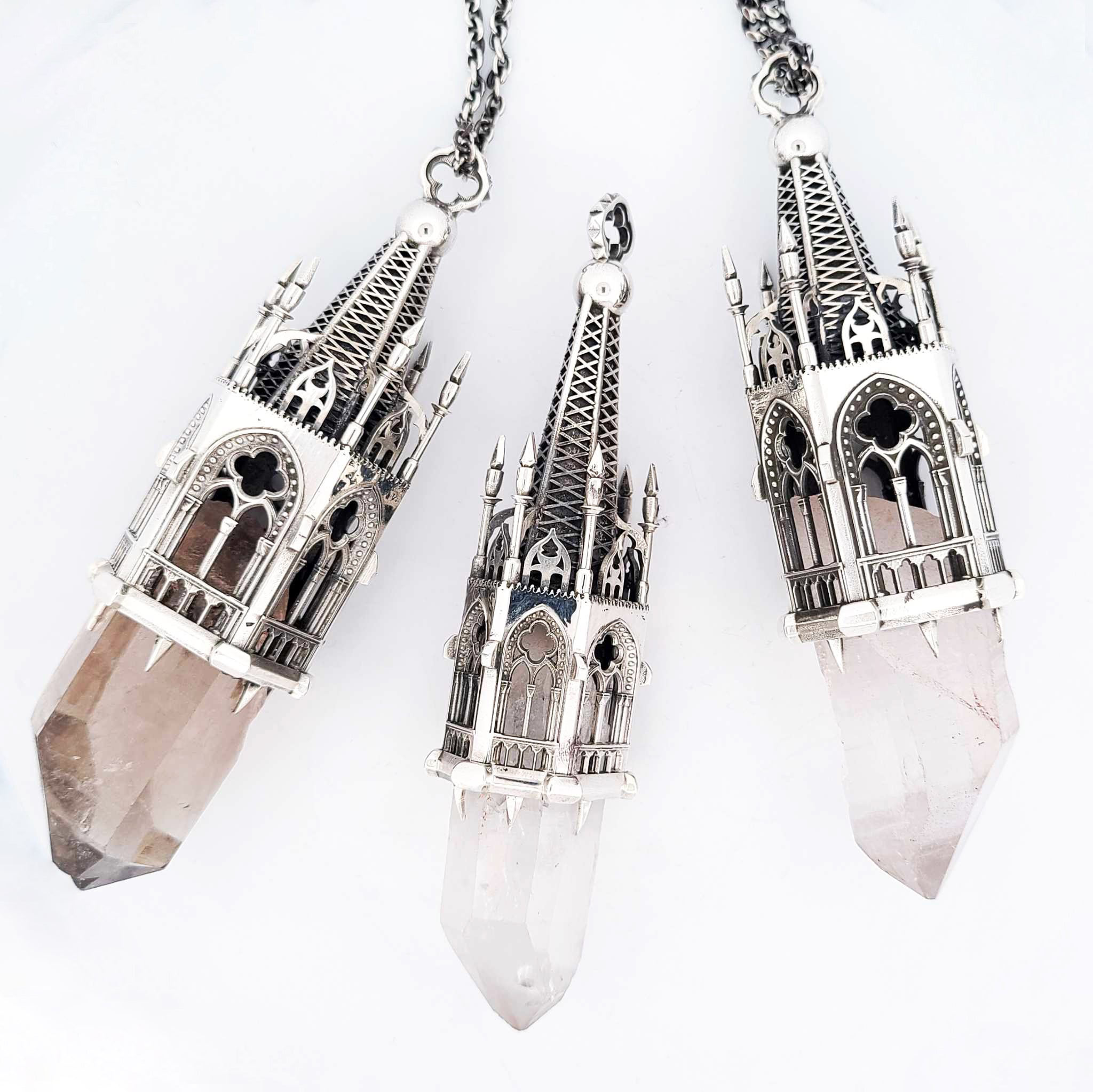 Collection of Temptation Tower 1 - Heavy Quartz Cathedral Pendant in a gallery layout