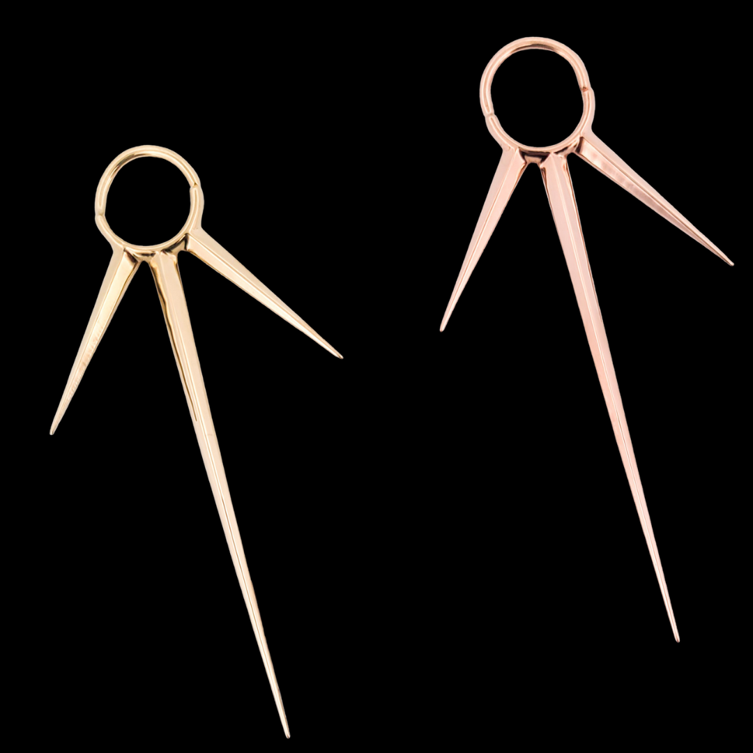 Collection of Extra Long Spike Septum Piercing - Gold Options in a gallery layout