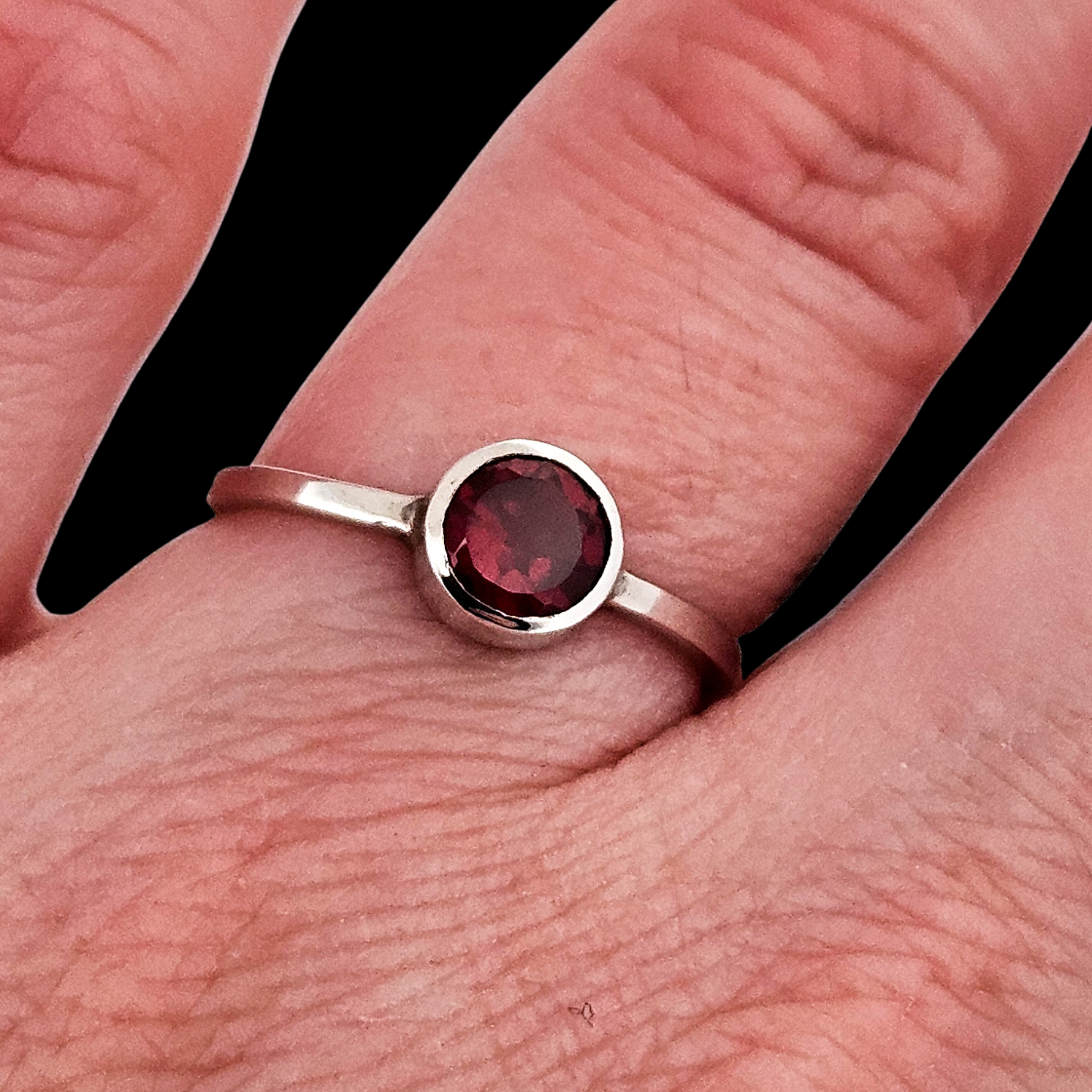 Collection of Genuine Garnet Stacking Ring - Inchoo Bijoux in a gallery layout