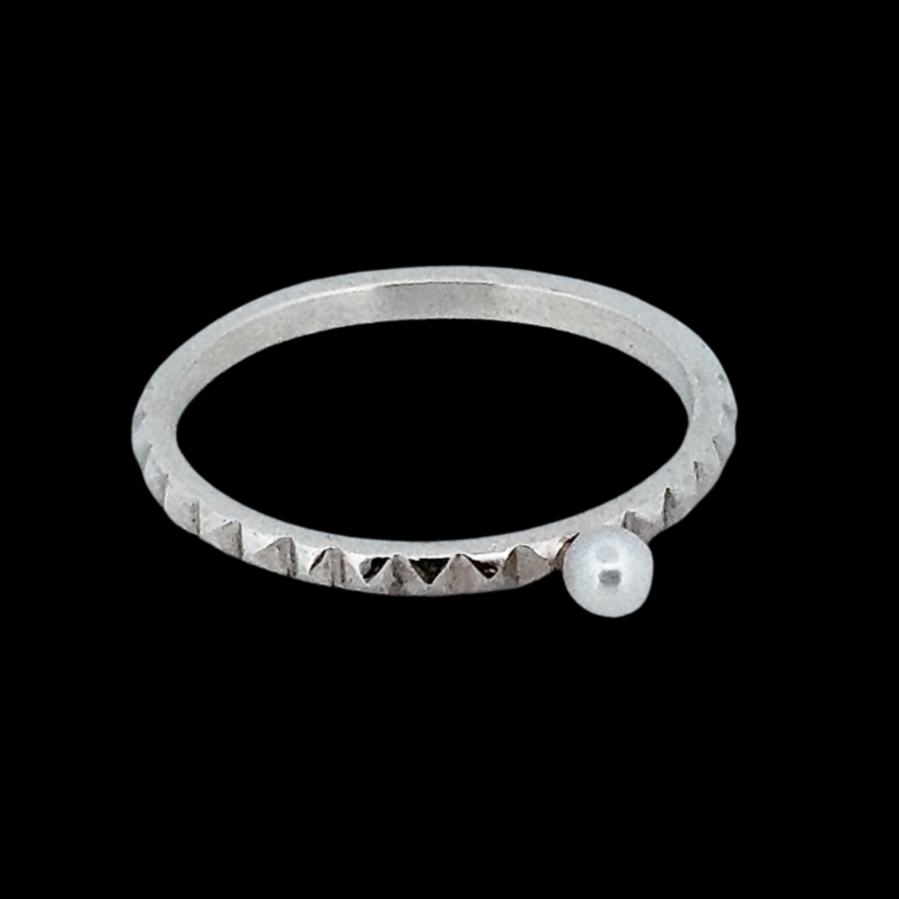 Collection of Thin Studded Pearl Ring Sterling Silver - Inchoo Bijoux in a gallery layout
