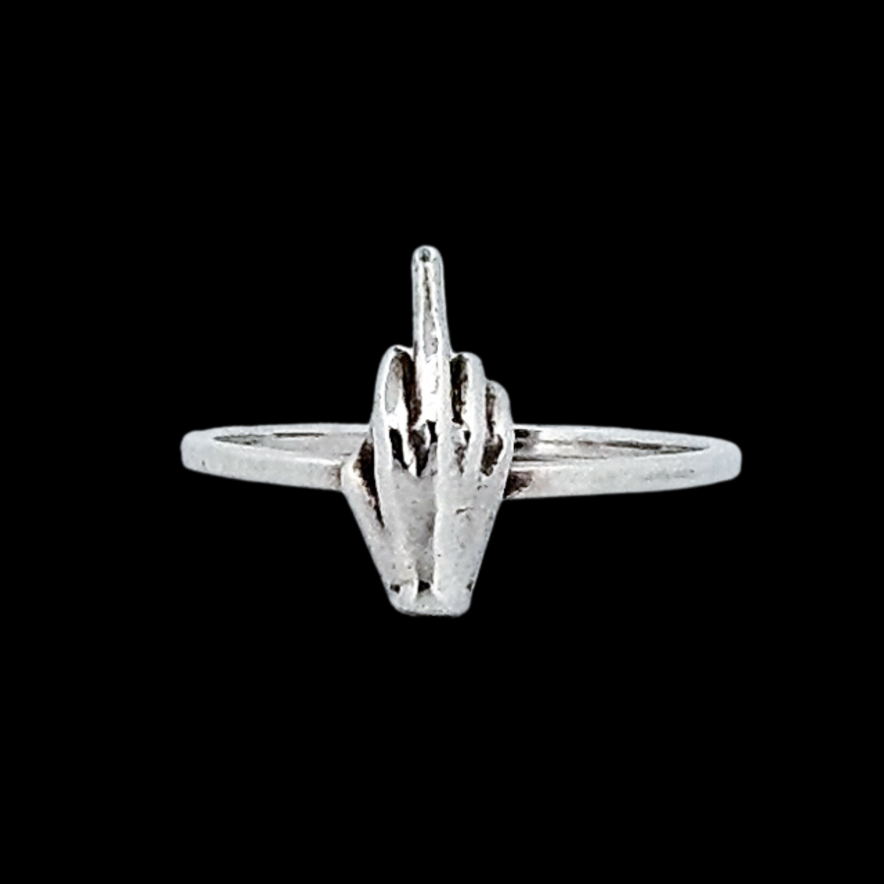 Collection of Fuck You Ring Middle Finger Sterling Silver - Inchoo Bijoux in a gallery layout